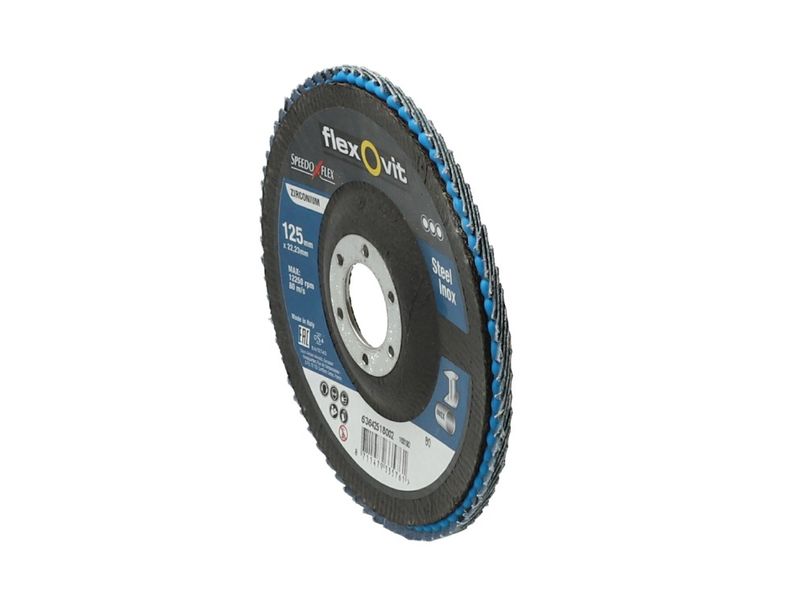 Flexovit Speedoflex lamellrondell konisk K80 125 x 22,23 mm – 10 stk